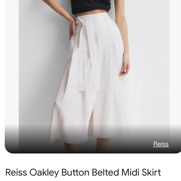 NWT Reiss White Midi Skirt size 0 - Picture 6 of 9